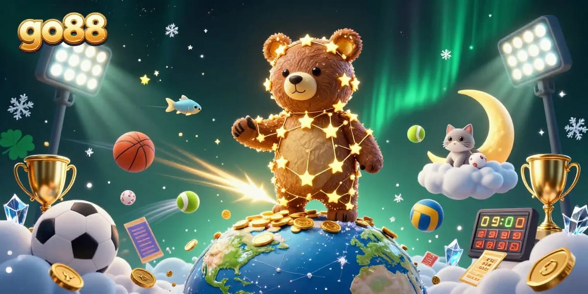 Engage in thrilling action with go88 while exploring vibrant sports elements and casino characters.