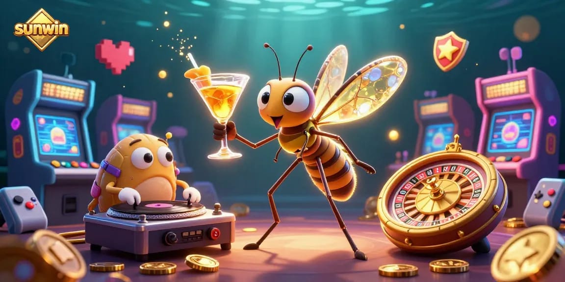 Experience the thrilling charm of Sunwin's unique casino world with vibrant 3D characters and elements.
