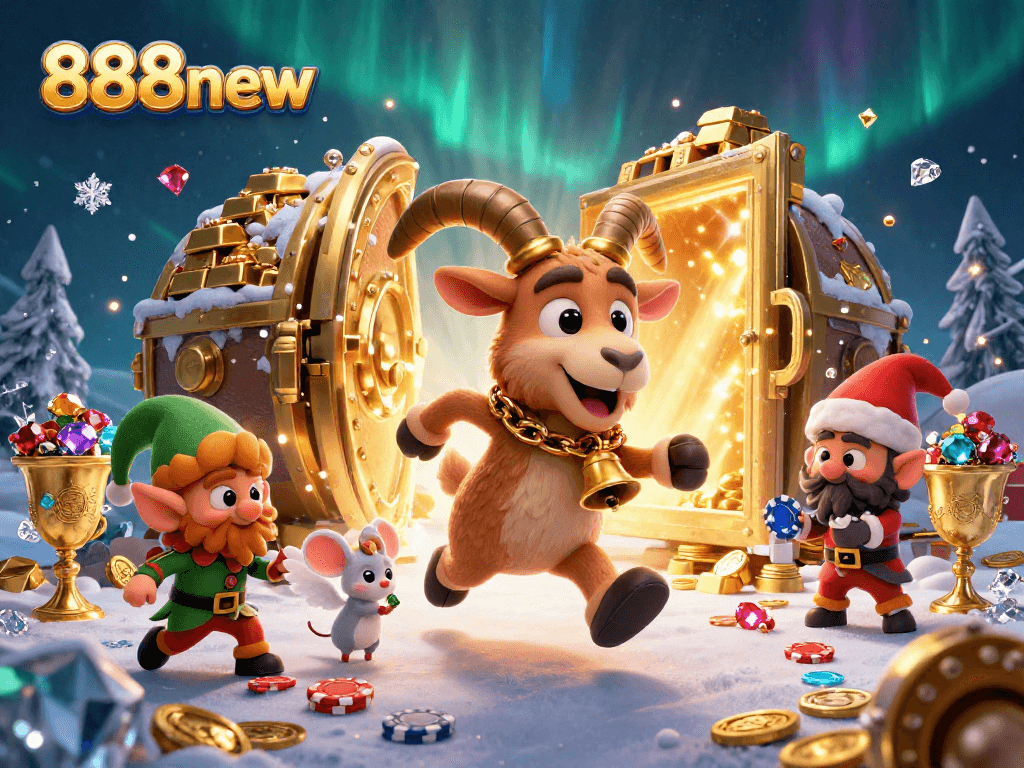 Engage in thrilling casino fun at 888new with a festive Krampus and mischievous gremlins.