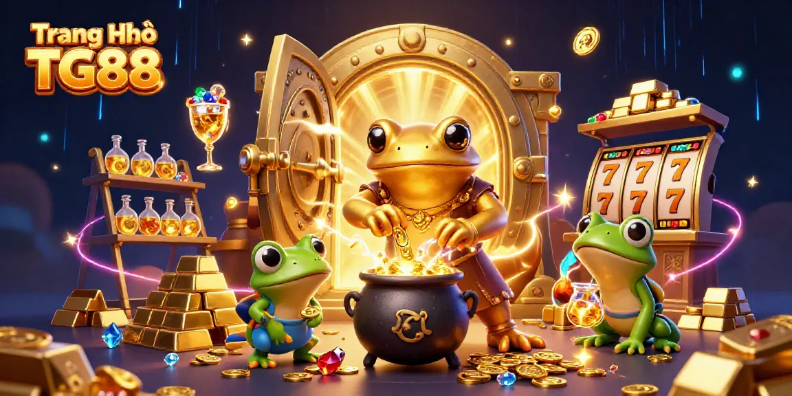 Experience thrilling wins on Trang Chủ TG88 with captivating 3D casino visuals featuring treasures and gold.