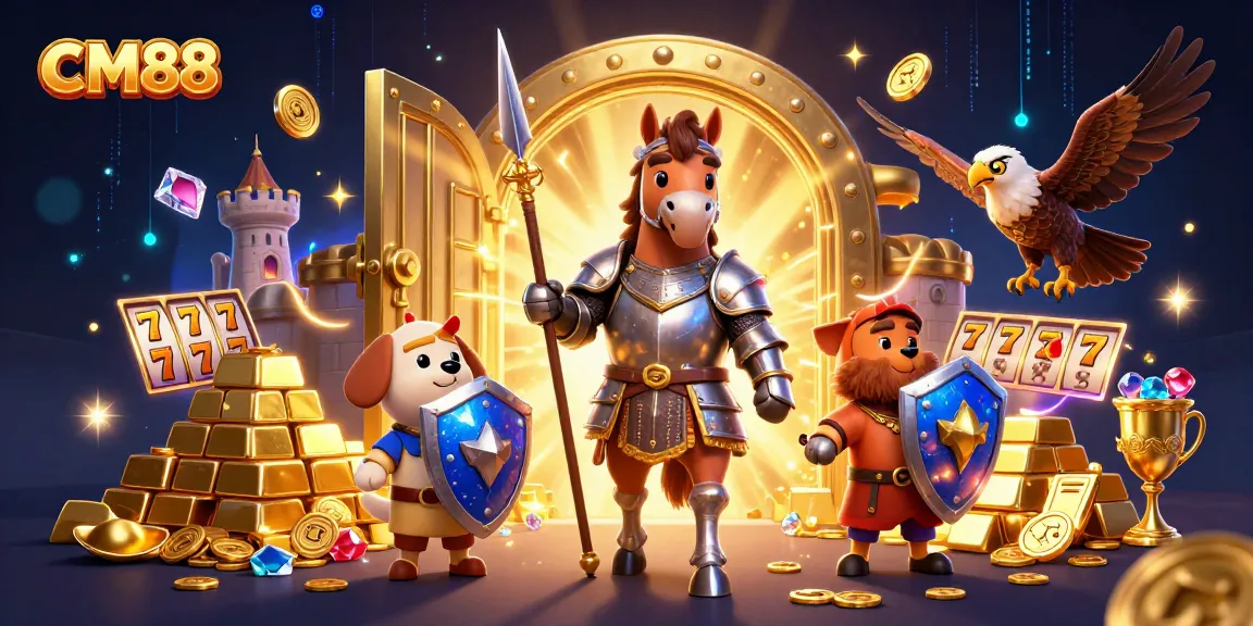 Engage with CM88's thrilling casino world featuring dynamic knights, dazzling treasures, and jackpot excitement.