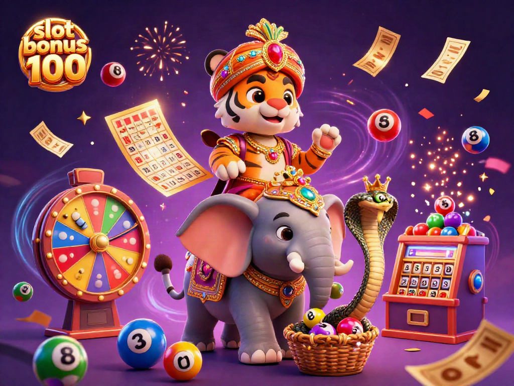 Experience exciting wins with slot bonus 100 and vibrant casino elements in a 3D illustration.