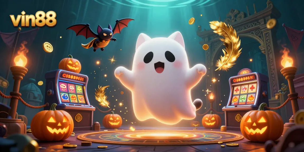 Engage with vin88's immersive ghostly casino adventure featuring vibrant character dynamics and captivating gaming elements.