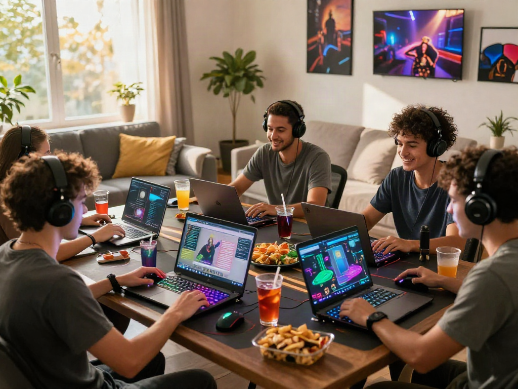 Players enjoying credit card casinos gameplay in a lively home setting.