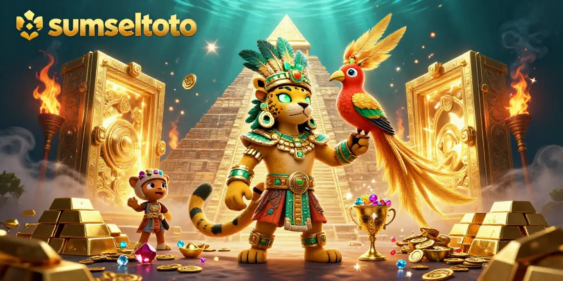 Experience the thrill of sumseltoto with vibrant Mayan-inspired casino elements and treasure.