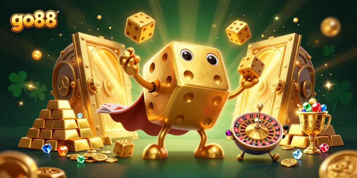 Experience thrilling wins with go88 in this vibrant, high-stakes casino scene filled with golden treasures.