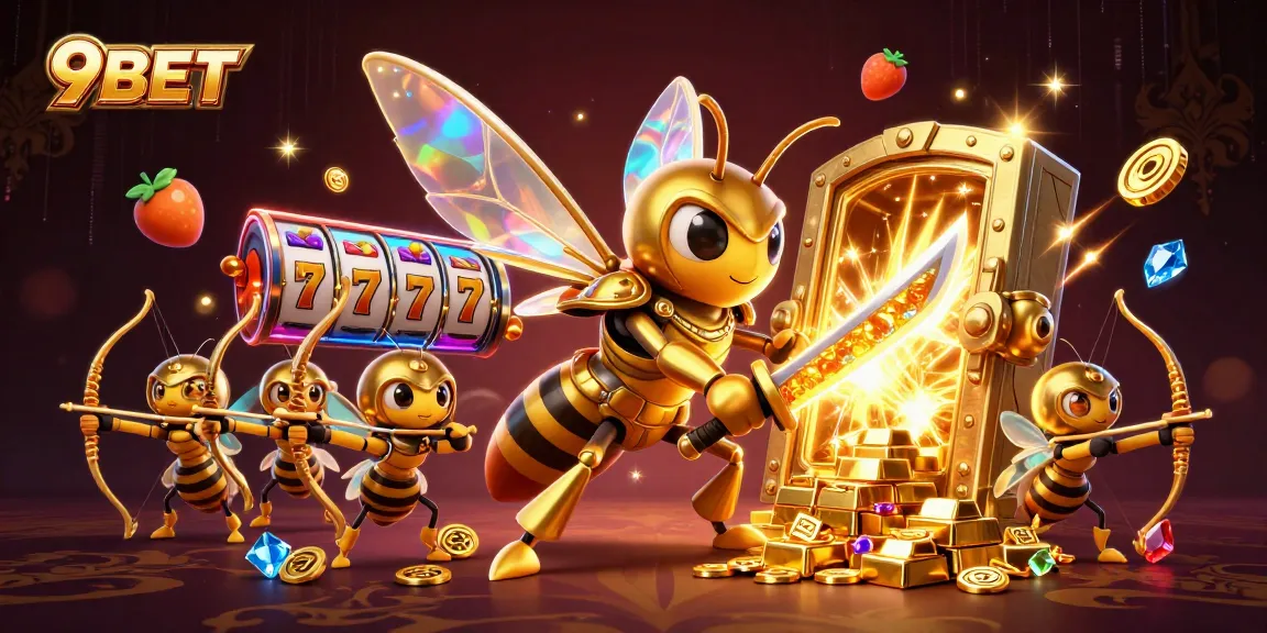 Experience thrilling gaming with our 9BET illustration featuring dynamic slot elements and vibrant casino themes.