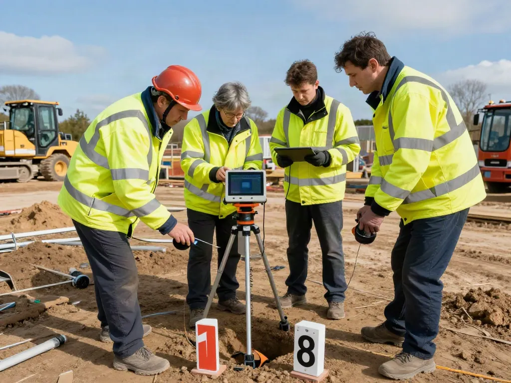 Utility Surveyors Surrey conducting an underground survey with GPR equipment.
