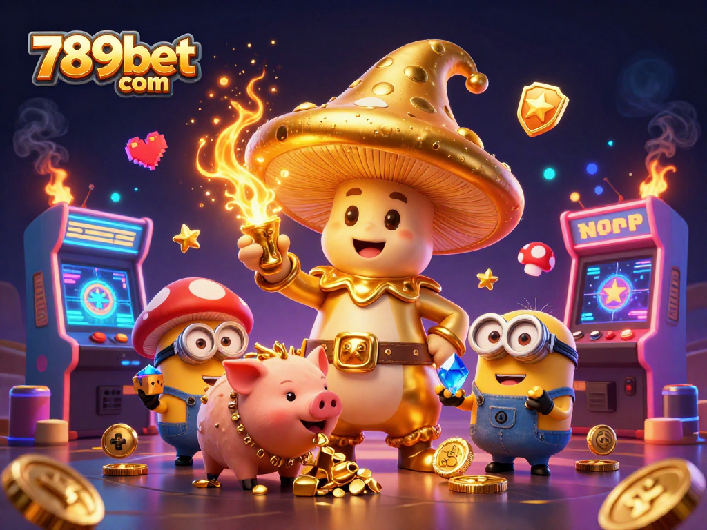 Engage with thrilling games at 789bet com's dazzling arcade scene, showcasing magical treasures.