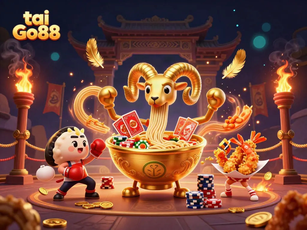 Engage in tai Go88 with a dynamic 3D illustration featuring characters and elements of the gaming arena.