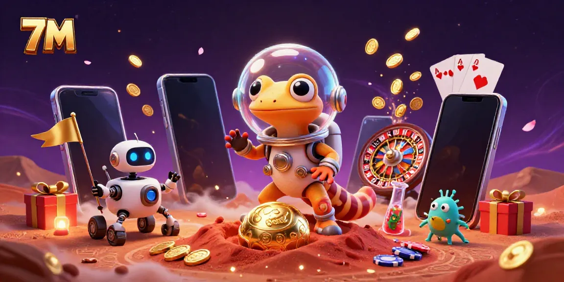 Experience thrilling 7M gameplay with a Martian gecko uncovering a hidden casino.