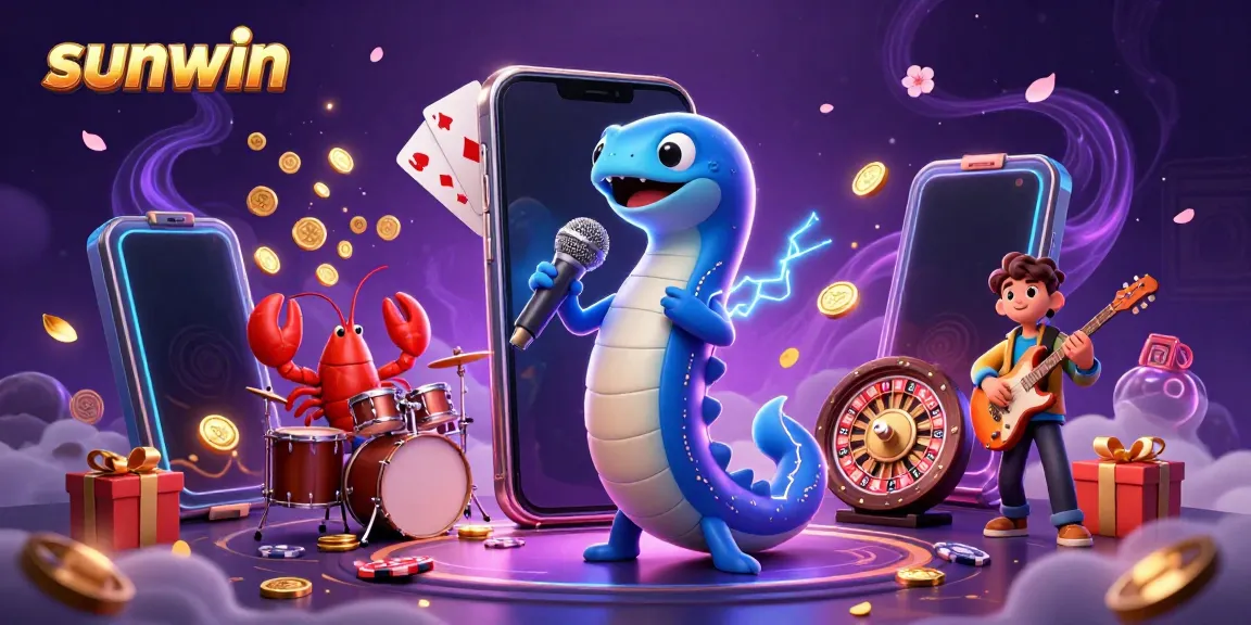 Experience the energetic performance at sunwin's underwater casino with colorful slot games and engaging characters.