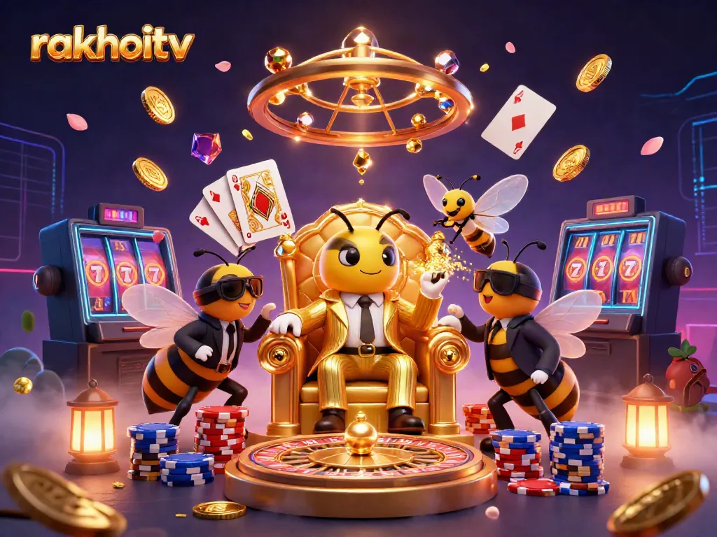 Experience immersive gambling action with rakhoitv's vibrant 3D casino illustration.