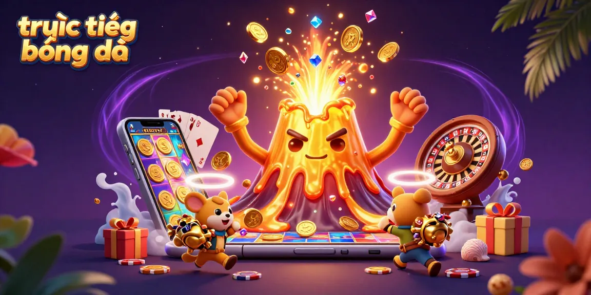 Experience the excitement of trực tiếp bóng đá with vibrant casino elements like coins and games.