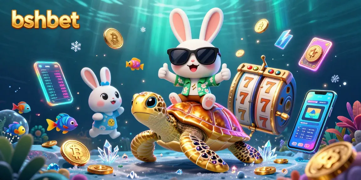 Engage with bshbet's thrilling slots and jackpot games, featuring a lucky rabbit and golden sea turtle!