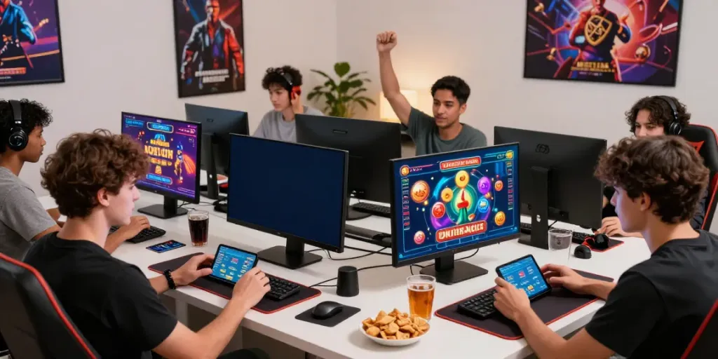 Players engaging with online casinos that accept credit cards in a vibrant gaming environment.