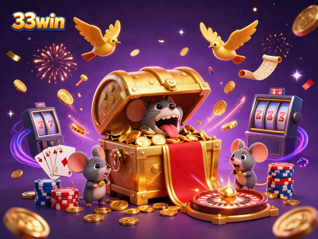 Experience the thrill of the 33win casino with vibrant characters and dynamic game elements.