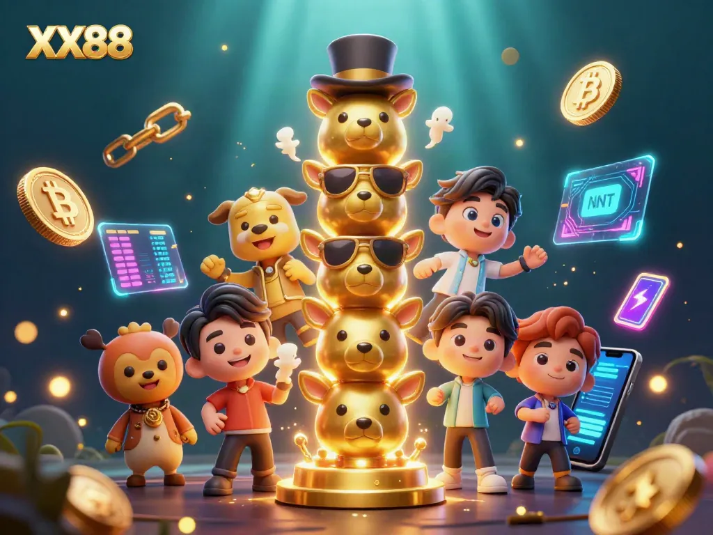 Place bets and win with exciting XX88 casino games amidst vibrant 3D golden totem pole scene.