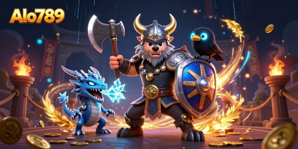 Alo789 engages players with vibrant casino adventure featuring heroic characters and rich game elements.