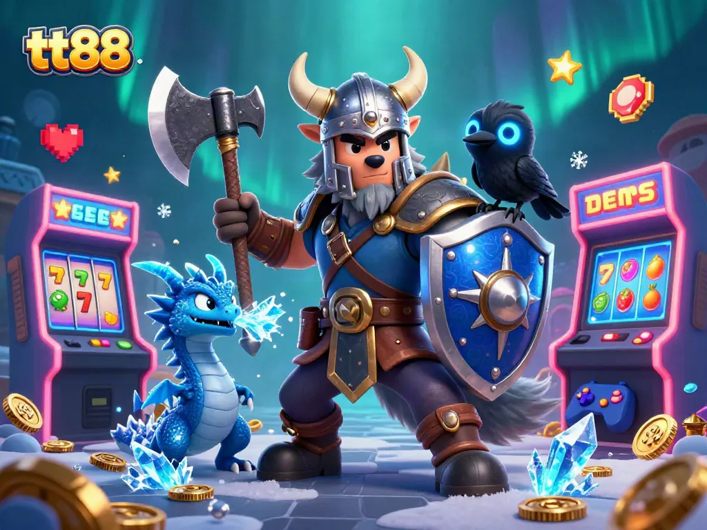 Engage with tt88's thrilling slot experience featuring dynamic Viking warriors and magical creatures.