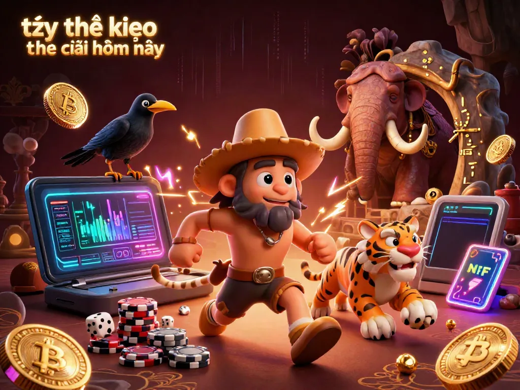 Engage with the thrilling atmosphere of tỷ lệ kèo nhà cái hôm nay in a prehistoric casino setting with our cartoon characters.