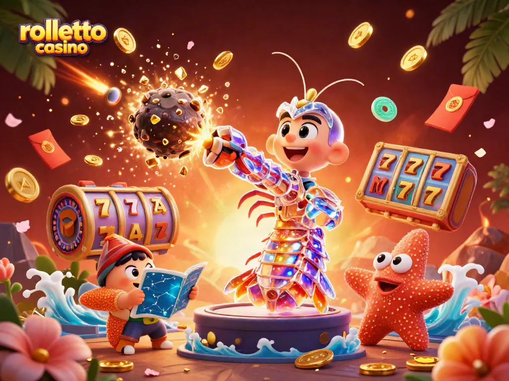 Experience thrilling gameplay at rolletto casino with an explosive scene of animated casino elements and characters.