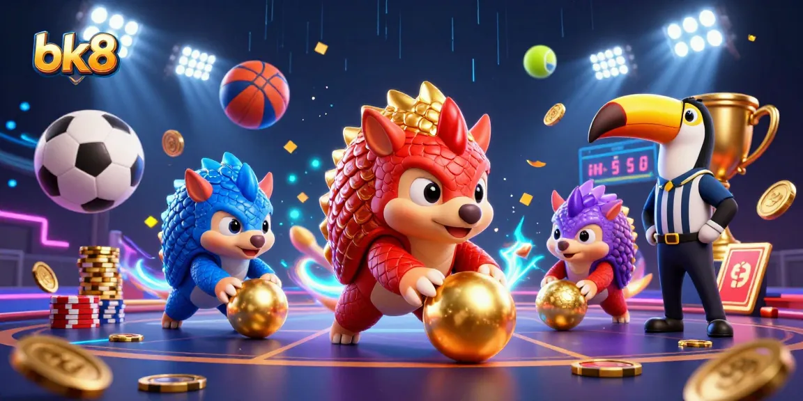 Engage in exhilarating gaming with bk8 as rival pangolins compete in a thrilling casino scene.