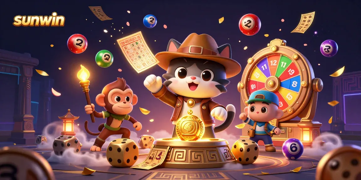 Explore the exciting sunwin casino world with this vibrant 3D illustration of an archaeologist cat!