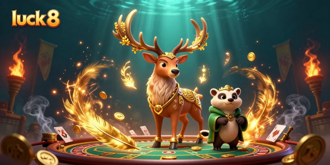 Experience the excitement of live casino gaming with luck 8 in a vibrant, rich illustration.