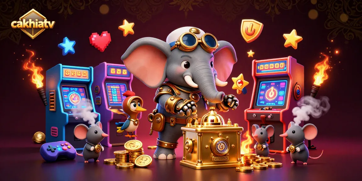 Experience thrilling gameplay on cakhiatv with steampunk characters and vibrant casino elements.