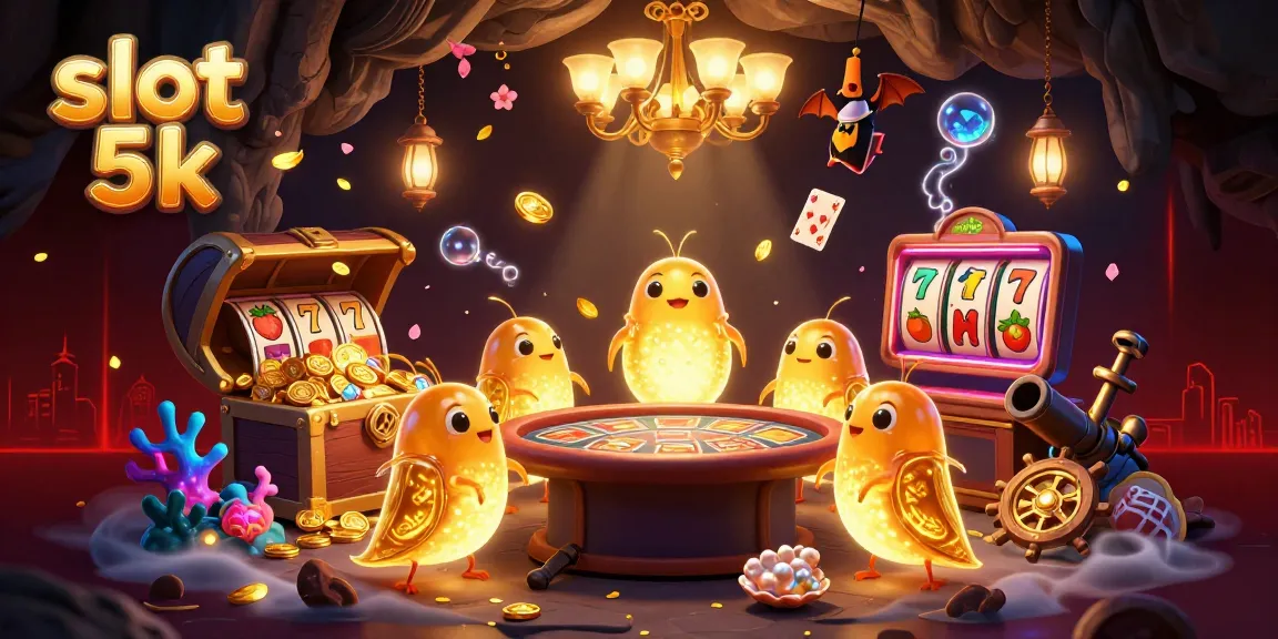 Experience thrilling slot 5k action in a vibrant cave casino lit by bioluminescent glowworms.