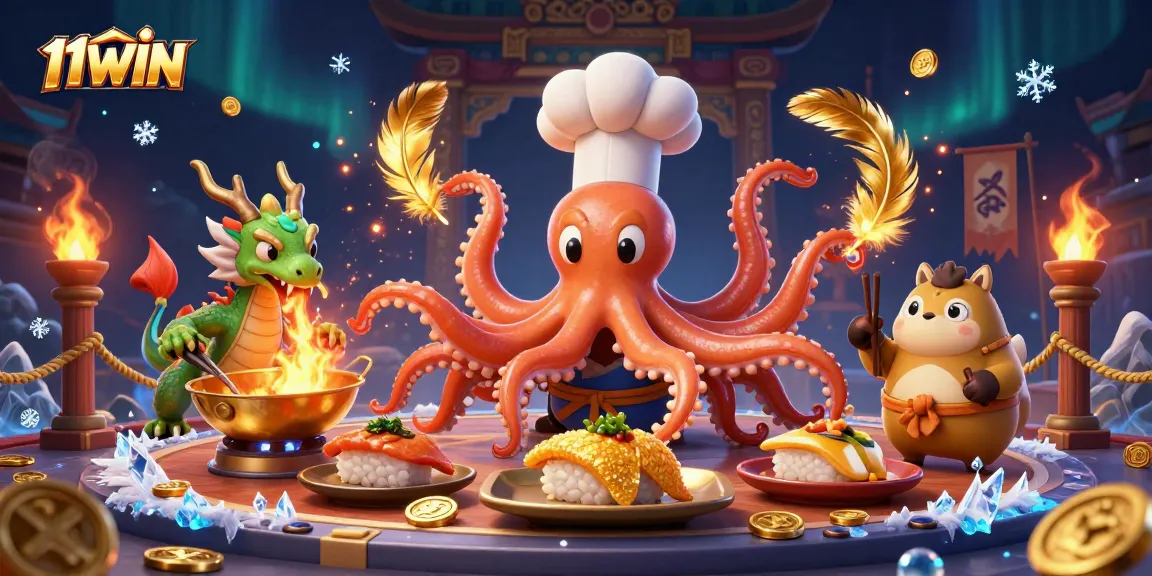 Engage in thrilling casino action with 11WIN, featuring vibrant characters and exciting elements.