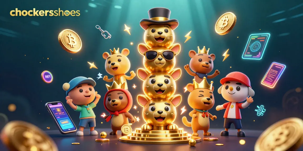 Engage with thrilling games at chockersshoes, featuring vibrant casino-themed 3D totem and crypto elements.