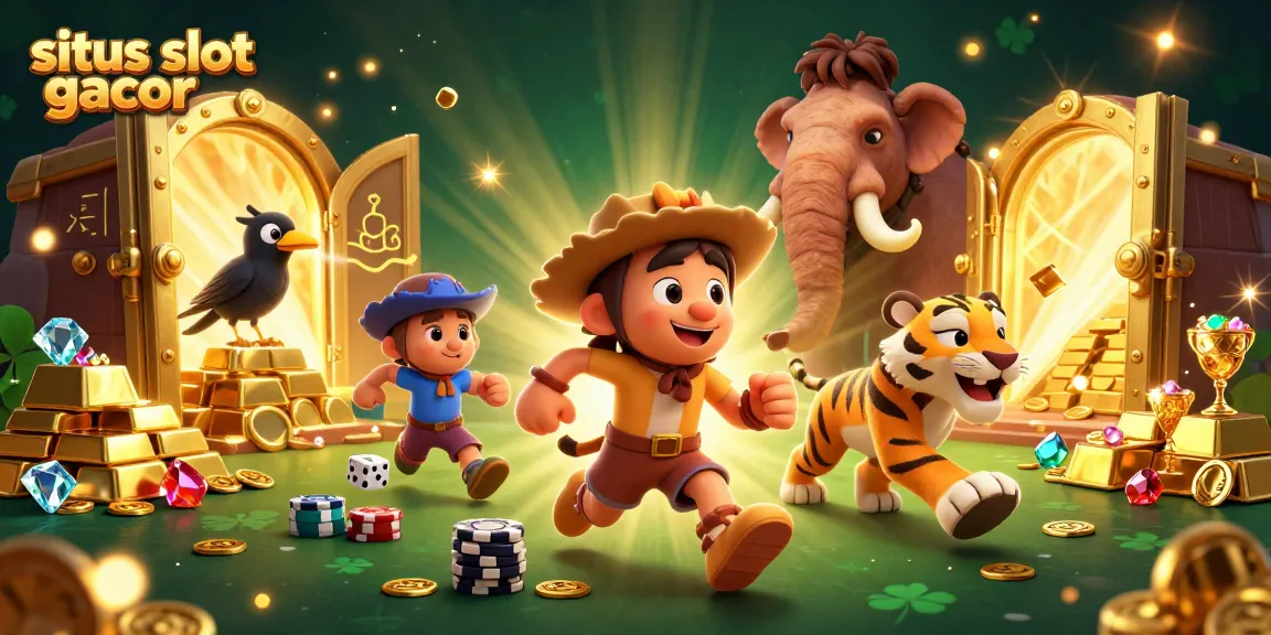 Experience the excitement of situs slot gacor through a vibrant casino scene filled with treasure and fun!