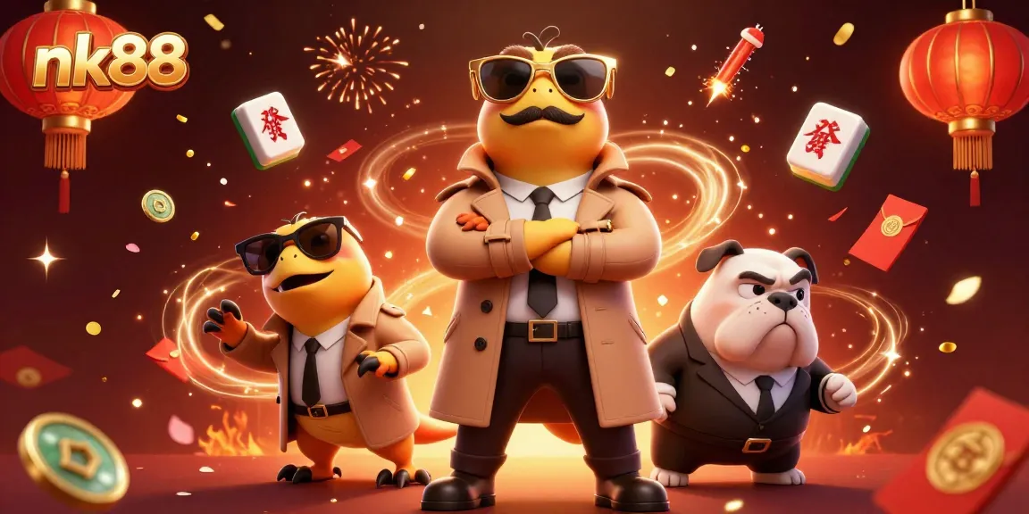 Engage in thrilling nk88 casino action with vibrant raptors and festive elements.